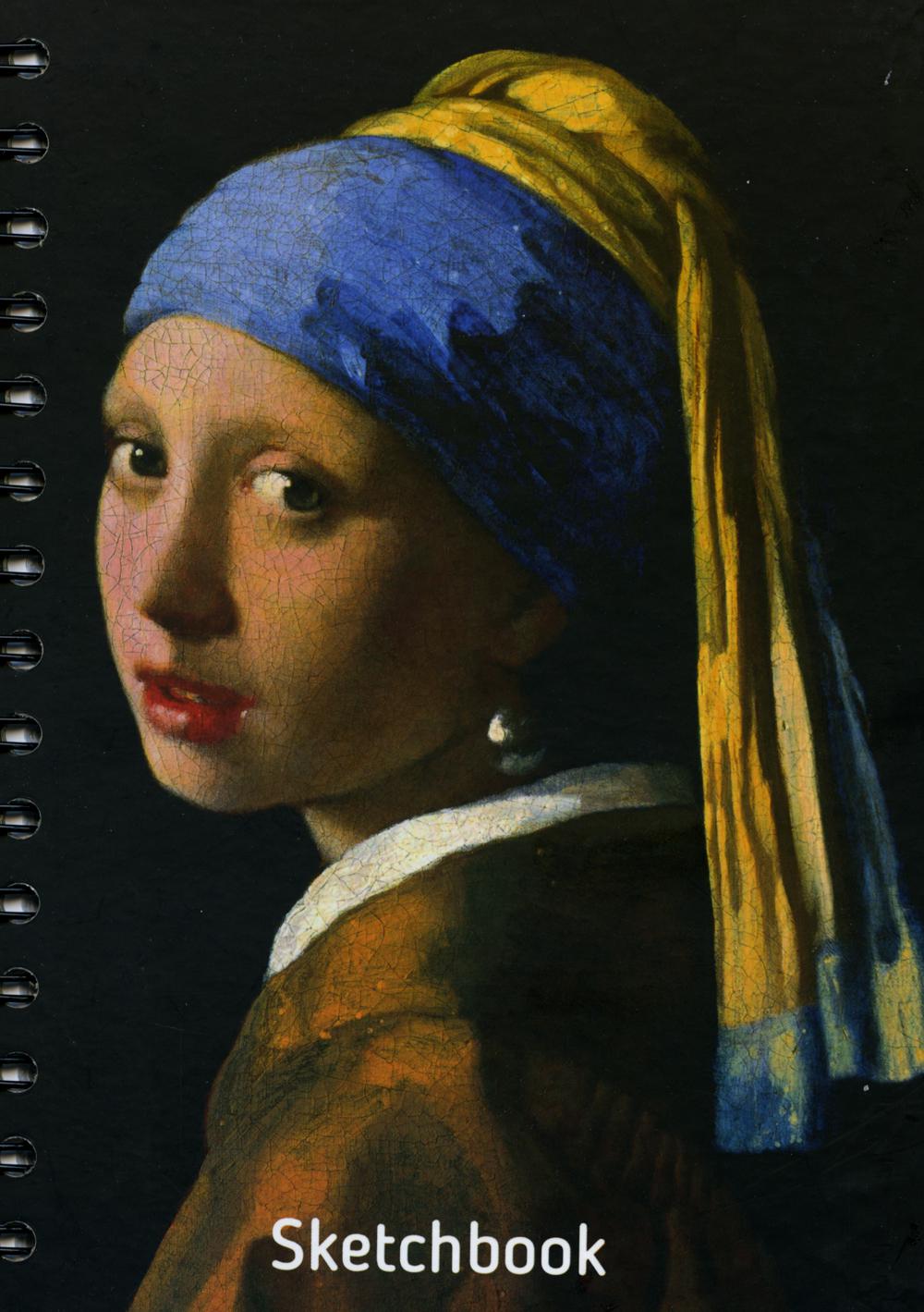 Скетчбук 100л,А5,спир,Вермеер.Девушка с жем.,05656