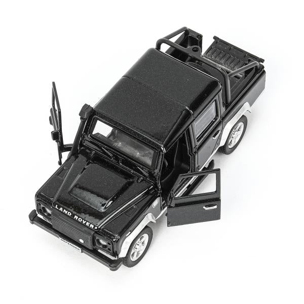 Машина металл LAND ROVER DEFENDER PICKUP 12 см, двери, багаж, черный, кор. Технопарк в кор.2*36шт