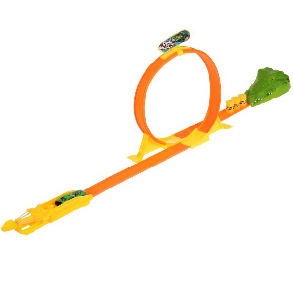 Автотрек с катапультой, крокодил, кор.36*25*9,5см ТЕХНОДРАЙВ в кор.36шт