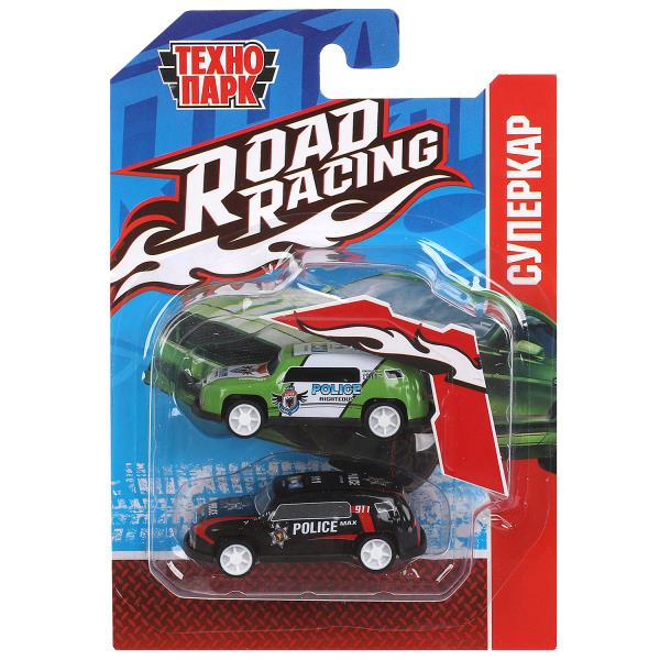 Машина металл ROAD RACING набор 7,5см, 2 шт,металл,в ассорт блистер Технопарк в кор.2*240наб
