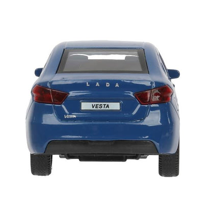 Машина металл LADA vesta 11,5 см, двери, темно-синий, кор. Технопарк в кор.2*36шт