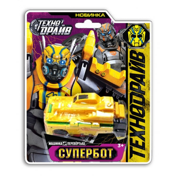 Машина трансформирующаяся СУПЕРБОТ (вывертыш), блист.14*17*3см ТЕХНОДРАЙВ в кор.2*216шт