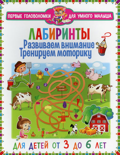 Лабиринты. Развиваем внимание, тренируем моторику. Для детей от 3 до 6 лет