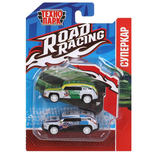 Машина металл ROAD RACING набор 7,5см, 2 шт,металл,в ассорт блистер Технопарк в кор.2*240наб