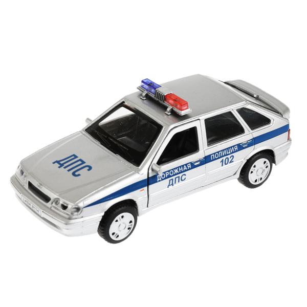 Машина металл свет-звук LADA-2114 "SAMARA" ПОЛИЦИЯ 12 см, двери, багаж, кор. Технопарк в кор.2*36шт