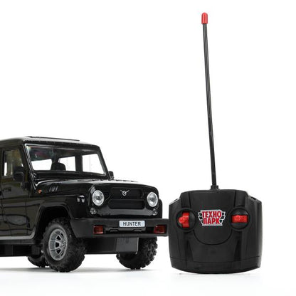 Машина ру UAZ HUNTER, свет, 30 см, черный, кор Технопарк в кор.24шт