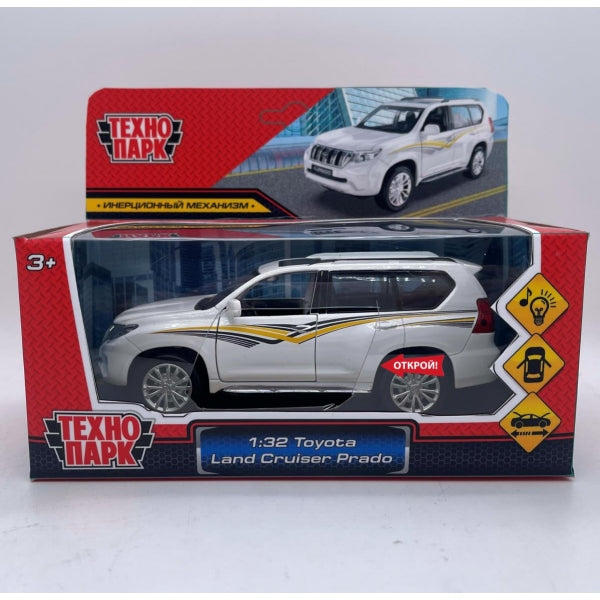 Машина металл свет-звук TOYOTA LAND CRUISER PRADO, 15 см, двери, инерция Технопарк в кор.2*24шт
