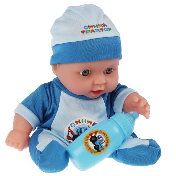 Пупс Синий ТРАКТОР 20 см, аксессуары КАРАПУЗ в кор.2*48шт