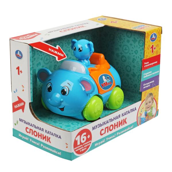 Музыкальная каталка слоник Шаинский музыка Умка в кор.2*36шт