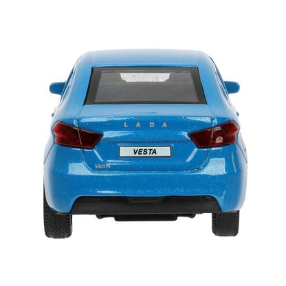 Машина металл LADA vesta 11,5 см, двери, синий, кор. Технопарк в кор.2*36шт