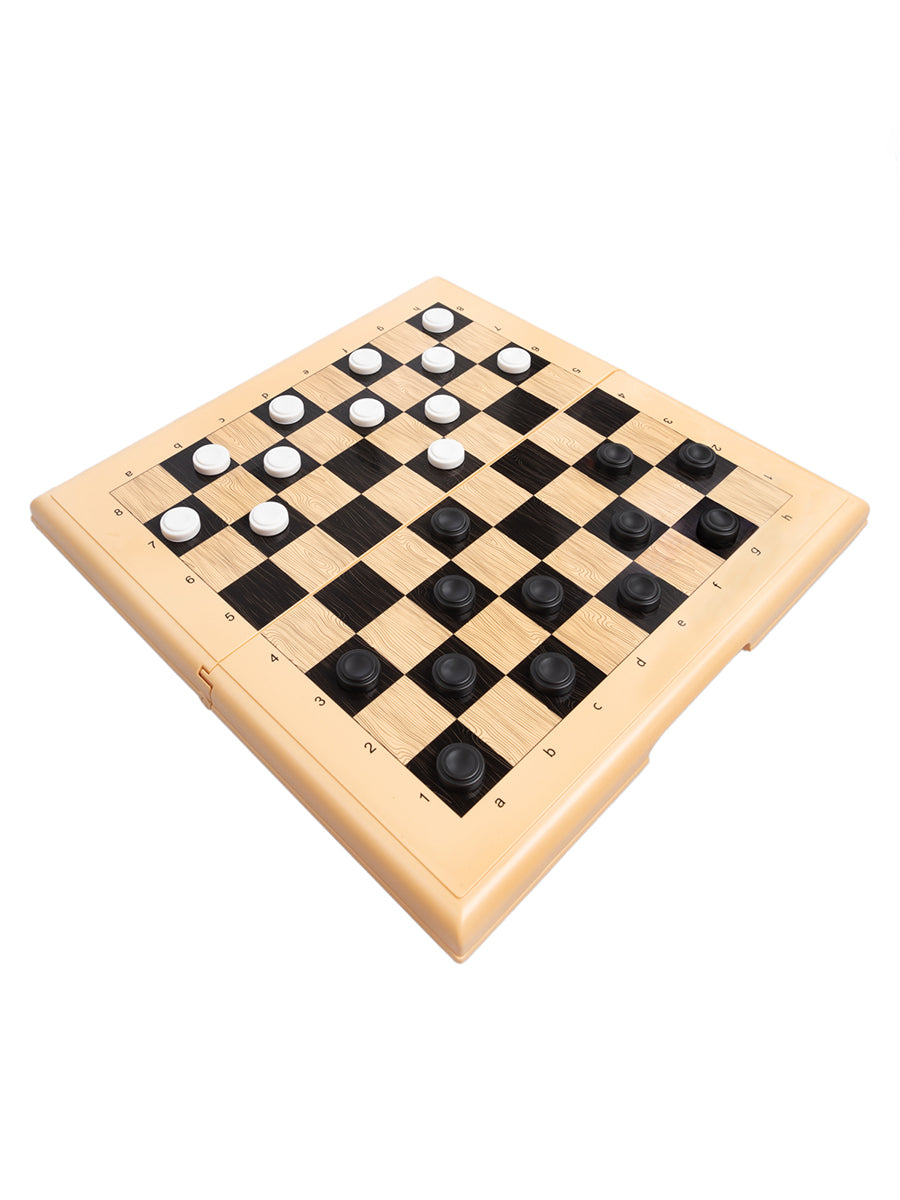 ИГРА НАСТОЛЬНАЯ "ШАШКИ-ШАХМАТЫ-НАРДЫ" (БОЛ, БЕЖ) в кор.6шт