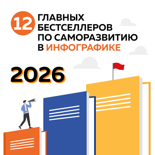 12 главных бестселлеров по саморазвитию. Календарь настенный на 2026 год (300х300)