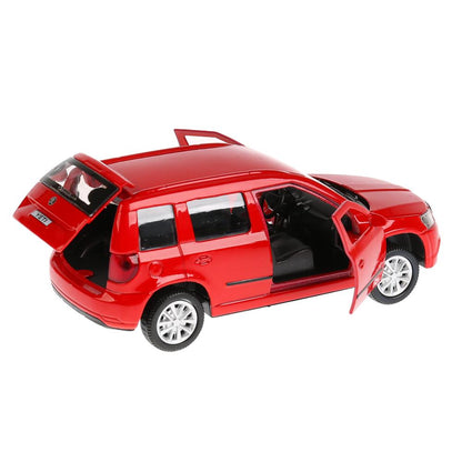 Машина металл "SKODA YETI", длина 12см, открыв. двери, инерц, красный, в кор. Технопарк в кор.2*36шт
