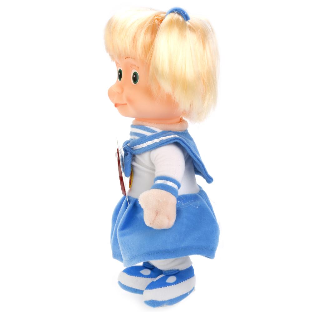 МЯГКАЯ ИГРУШКА "МУЛЬТИ-ПУЛЬТИ" МАША-МОРЯЧКА ПЛАСТ.ЛИЦО (М/Ф МАША И МЕДВЕДЬ) МУЗ. ЧИП 29СМ в кор.24шт