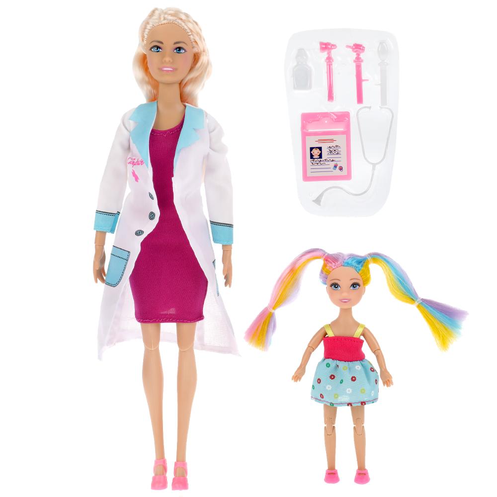 66177-S-BB 306339 Кукла 29 см София врач, с пациентом Машенька и акс, руки и ноги сгиб, в кор КАРА