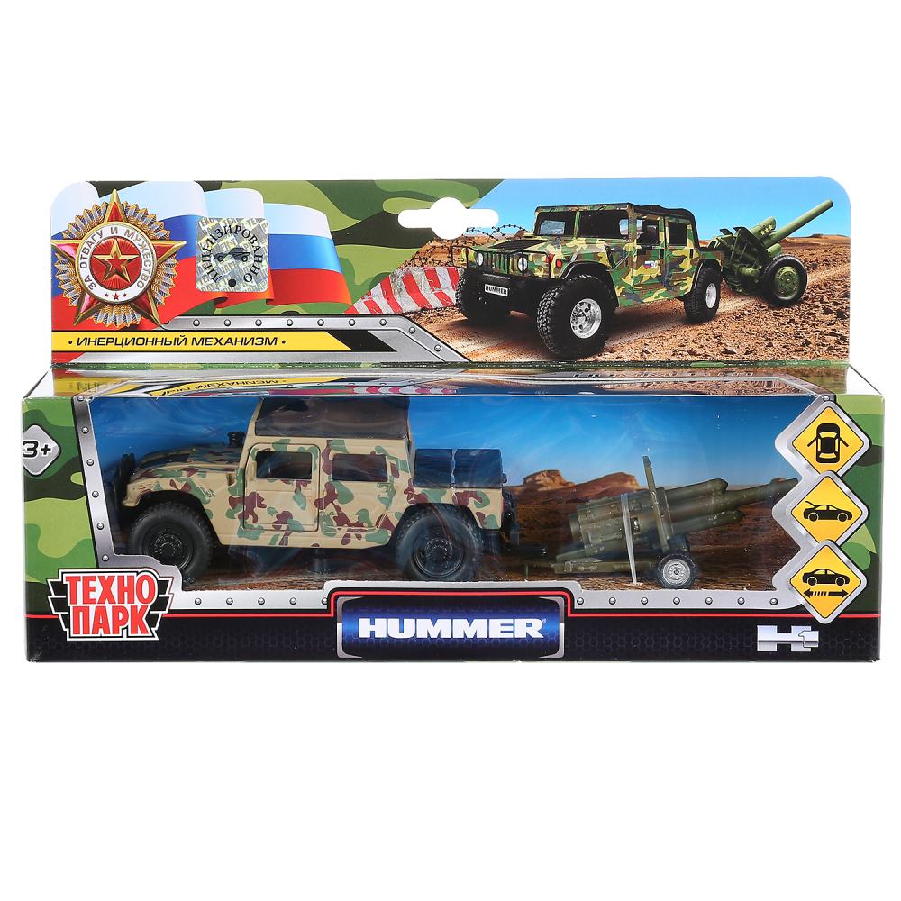 Машина металл HUMMER h1 вс ПИКАП, 11 см, дв., баг., инер.+пушка, кор Технопарк в кор.2*12шт