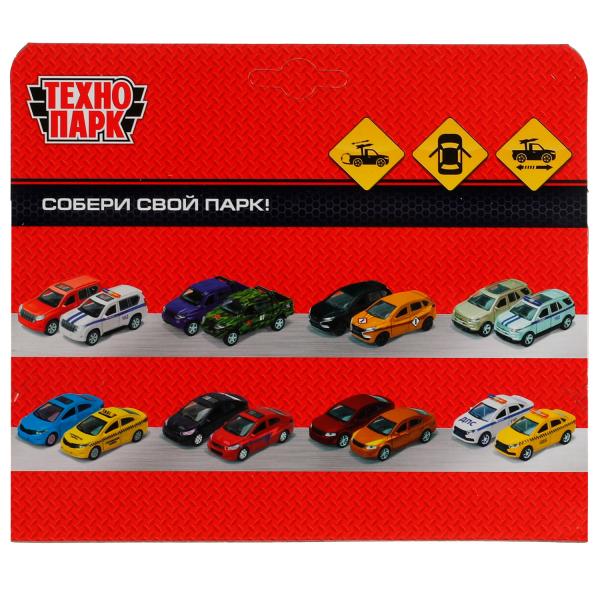 Машина металл UAZ PICKUP ПОЛИЦИЯ С ПУШКОЙ 13 см, двер, багаж, инерц, кор. Технопарк в кор.2*36шт