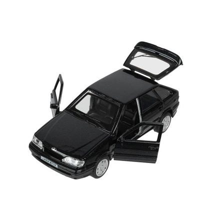Машина металл LADA -2114 "SAMARA", 12 см, двери, багаж, инерц., черный, кор. Технопарк в кор.2*36шт