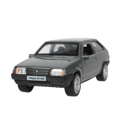 Машина металл LADA-2108 "СПУТНИК" длина 12 см, двери, багаж, серый, в кор. Технопарк в кор.2*36шт