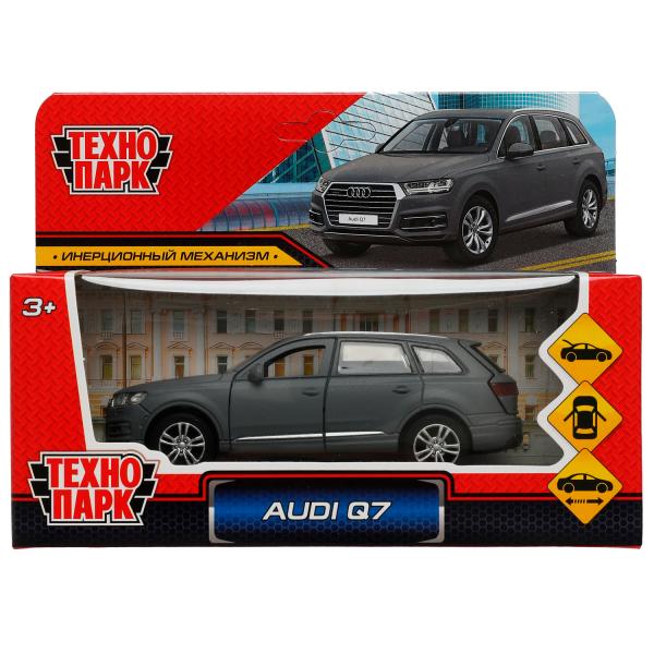 Q7-12MAT-GY336374 Машина металл AUDI Q7 МАТОВЫЙ длина 12 см, двер, багаж, инерц, серый, кор. Технопа