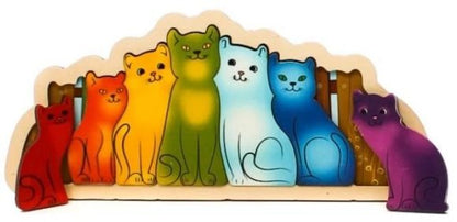 Развивающая доска "Разноцветные котята" (Котики радуга) арт.7932 (дерево) /45