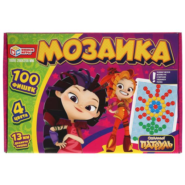 Сказочный патруль. Мозаика пластиковая. 100 фишек.4 цвета. Поле 195х155мм в кор Умные игры в кор20шт