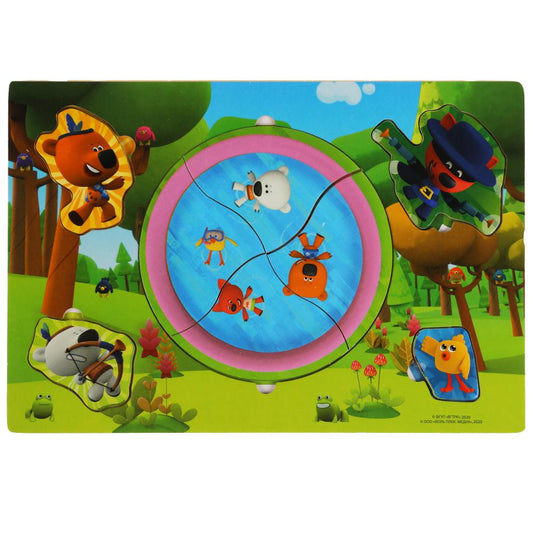 Игрушка деревянная Ми-ми-мишки вкладыш индейцы и ковбои Буратино в кор.100шт