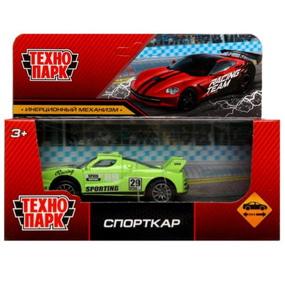 Машина металл СПОРТКАР, 10 см, инерция, кор. Технопарк в кор.2*120шт