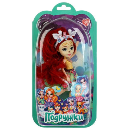 Кукла 15 см подружки, ноги сгиб, жираф, акс, блист КАРАПУЗ в кор.2*72шт