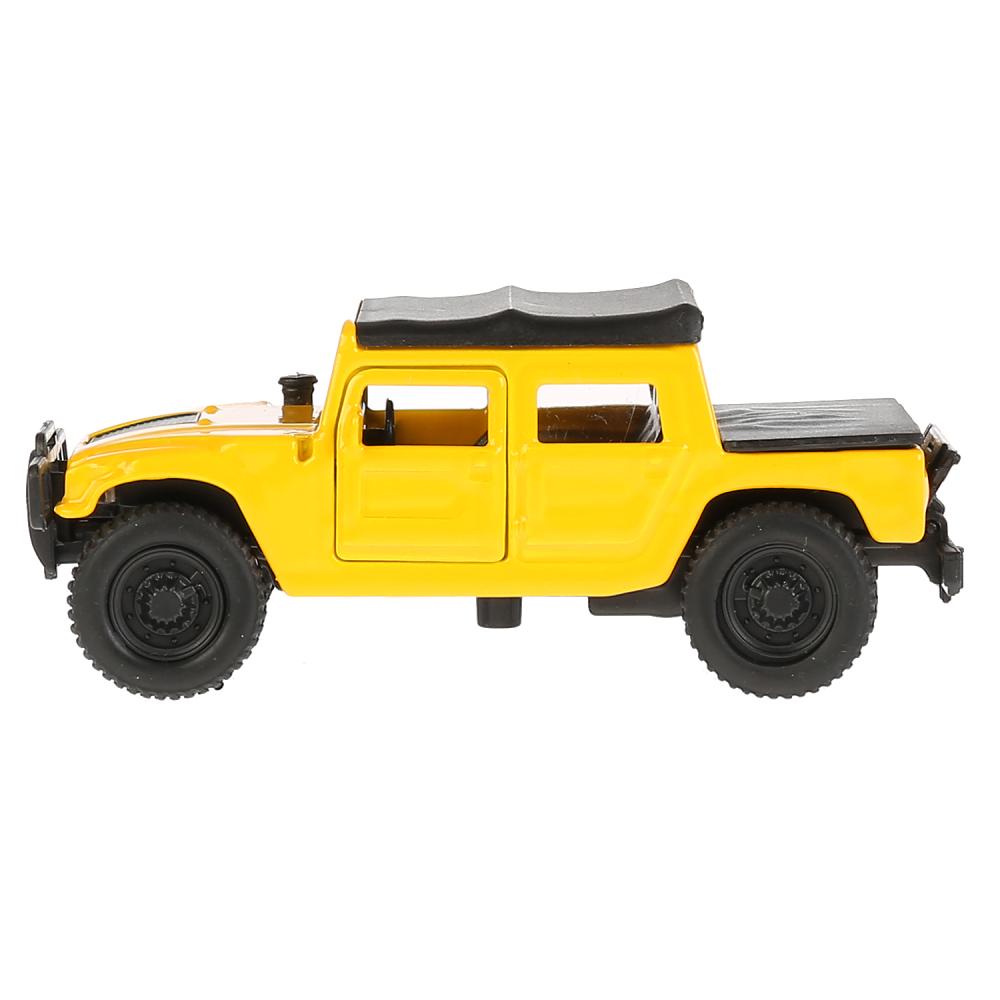 Машина металл Hummer H1 пикап желтый 12см, открыв. двери, инерц. в кор. Технопарк в кор.2*24шт