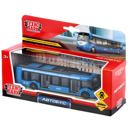 SB-19-30-BU-WB 302680 Машина металл АВТОБУС новый, 15 см, двери, инерц., кор. Технопарк в кор.2*24шт