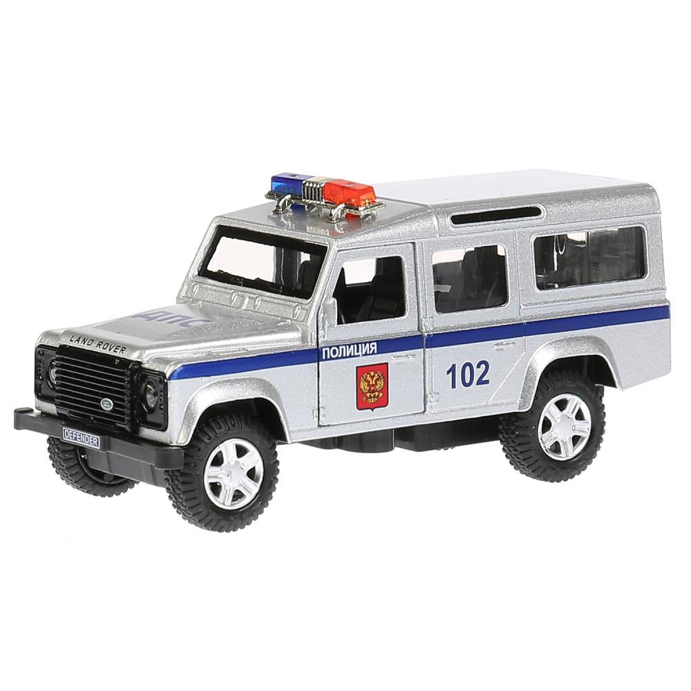 Машина металл свет-звук LAND ROVER DEFENDER ПОЛИЦИЯ 12 см, дв, баг, ин, кор. Технопарк в кор.2*36шт