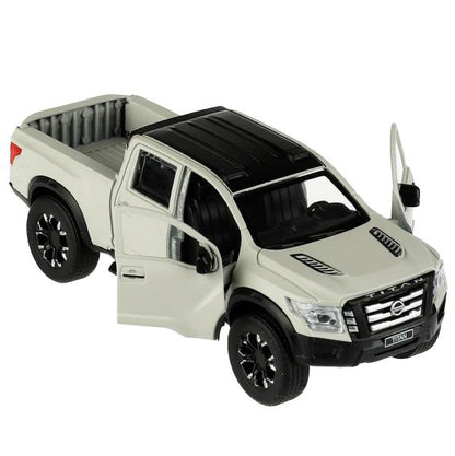 Машина металл NISSAN TITAN МАТОВЫЙ 12,5 см, двери, багаж, инерц, серый, кор. Технопарк в кор.2*36шт