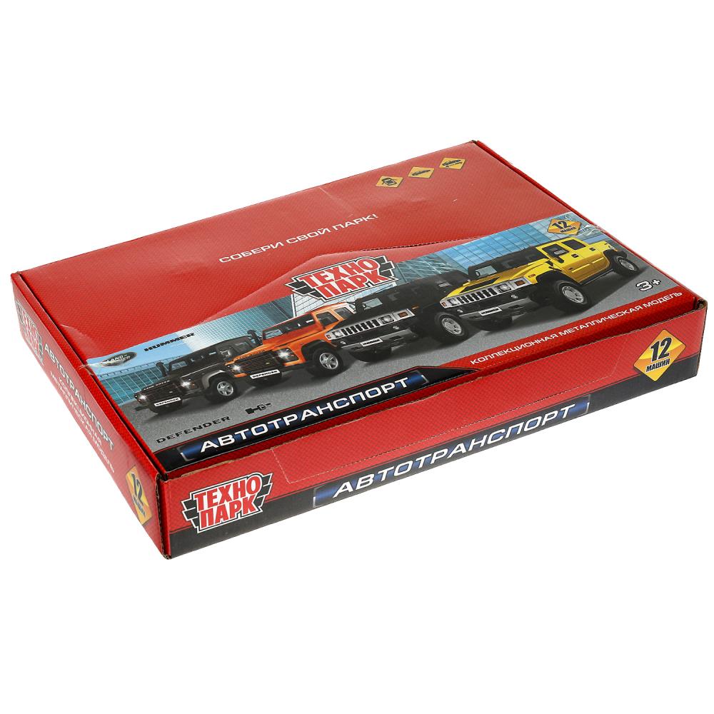 Машина металл land ROVER DEFENDER/HUMMER H2 PICKUP 12см,дв,баг,асс,дис. Технопарк уп-12шт в кор.6уп