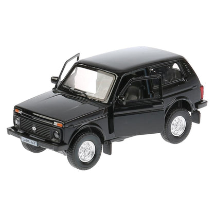 ТМ Технопарк. Машина металл "LADA 4x4" 12см, открыв. двери, инерц., ЧЕРНЫЙ. в кор. в кор.2*36шт