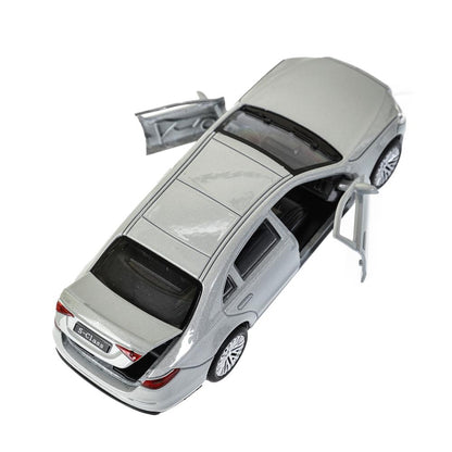 Машина металл MERCEDES-BENZ s-class v223 12см,дв,багаж,инер,серебристый,кор. Технопарк в кор.2*36шт