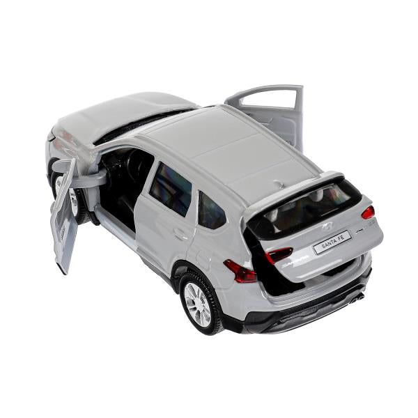 Машина металл HYUNDAI SANTAFE 12 см, двери, багаж, инерц, темно серый, кор. Технопарк в кор.2*36шт