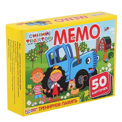 СИНИЙ ТРАКТОР. КАРТОЧНАЯ ИГРА МЕМО. (50 КАРТОЧЕК). КОРОБКА: 125Х170Х40ММ, КАРТОЧКИ 65Х95ММ в кор50шт