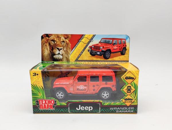Машина металл JEEP WRANGLER SAHARA САФАРИ 12 см, двери, багаж, инерц, кор. Технопарк в кор.2*36шт