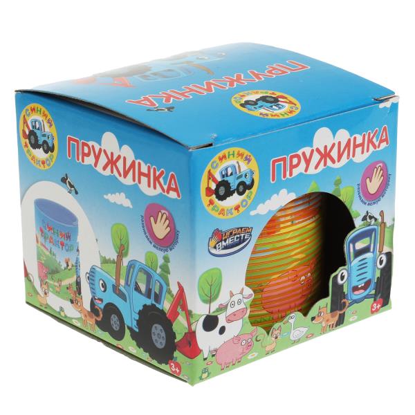 Игра пружинка, СИНИЙ ТРАКТОР кор.8,2*7,1*8,2см ИГРАЕМ ВМЕСТЕ в кор.2*180шт