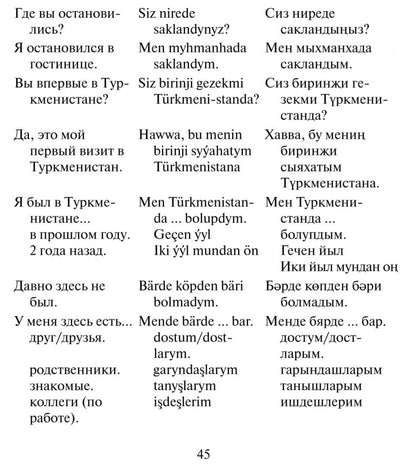 Русско-туркменский  разговорник. Худайбердиев М.