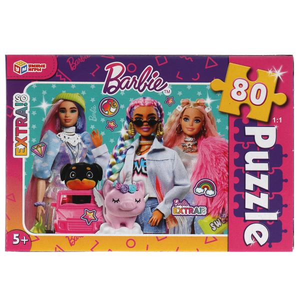 Барби. Пазлы классические в коробке. Пазл 80 деталей. Умные игры уп.16шт в кор.128шт