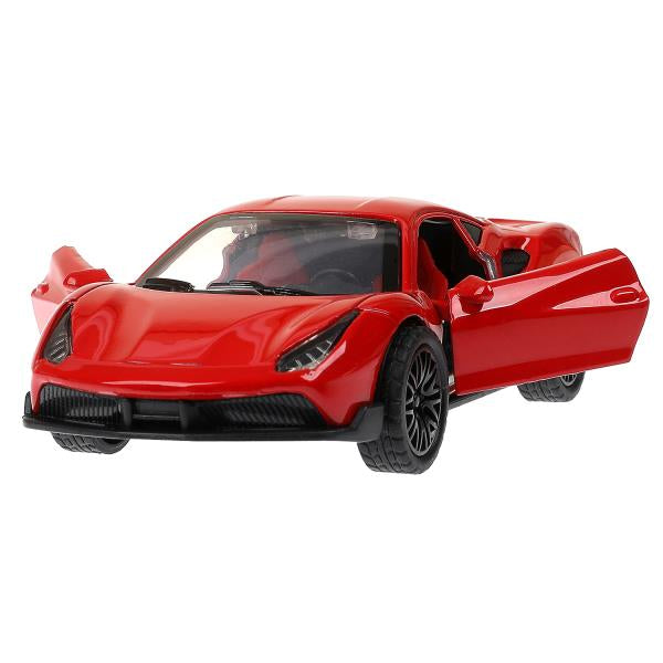 Машина металл ferrary 488 gtb 12 см, двери, багажник, инерция Технопарк в кор.2*120шт
