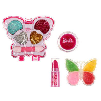Косметика ДЛЯ ДЕВОЧЕК БАРБИ тени для век с блестками, помада, блеск для губ МИЛАЯ ЛЕДИ в кор.2*144шт