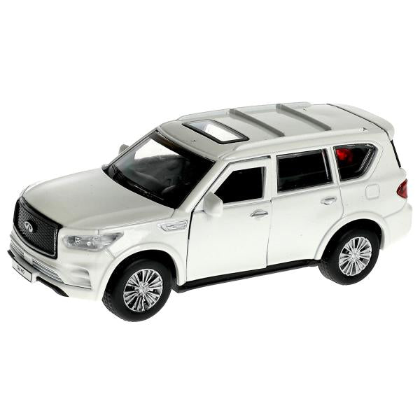 Машина металл INFINITI QX80, длина 12,5 см, двери, баг., инер, белый, кор. Технопарк в кор.2*36шт