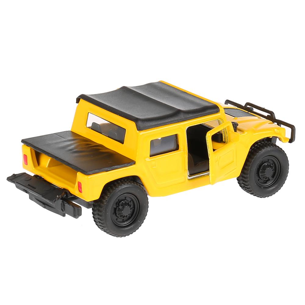 Машина металл Hummer H1 пикап желтый 12см, открыв. двери, инерц. в кор. Технопарк в кор.2*24шт