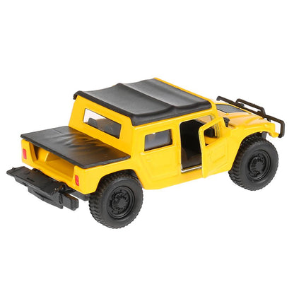 Машина металл Hummer H1 пикап желтый 12см, открыв. двери, инерц. в кор. Технопарк в кор.2*24шт