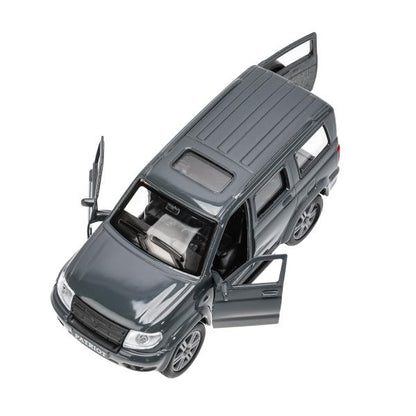 Машина металл UAZ patriot, 12 см, дв., багаж., инерц., серый, кор. Технопарк в кор.2*24шт