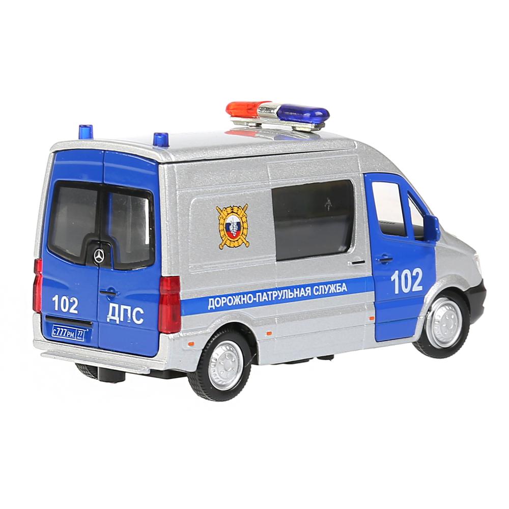 Машина "mercedes-benz sprinter полиция" 14см, открыв. двери, инерц. в кор Технопарк в кор.2*32шт