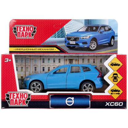 XC60-12FIL-BU303074 Машина металл VOLVO XC60 R-DESIGN МАТОВЫЙ СИНИЙ 12 см, двери, багаж, в кор. Техн